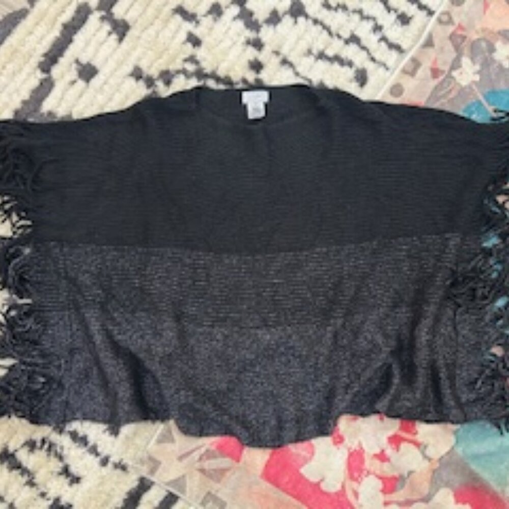 Mudpie Cape Poncho Fringe Sweater